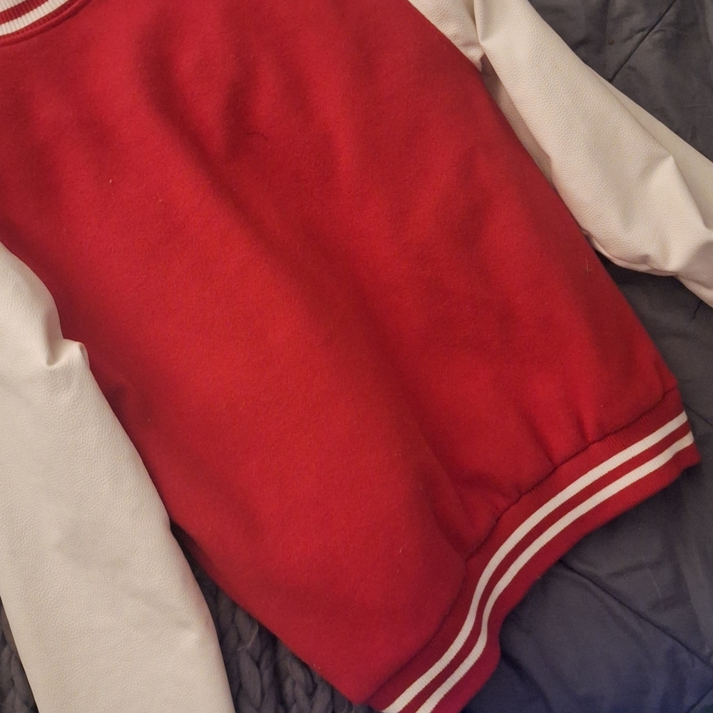 Red and White Varsity Jacket - Picture 5 of 7